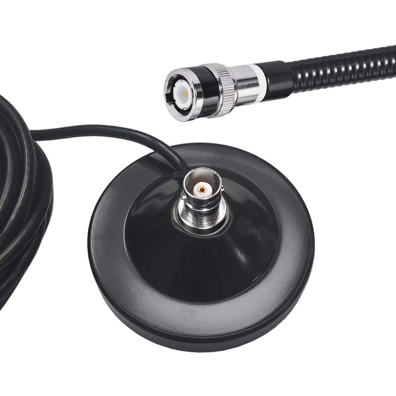 Bingfu Magnetic Base CB Antenna 27MHz with BNC & PL259 Male Connector for Cobra Midland Uniden Maxon President Handheld Portable CB Radio, Mobile Police Scanner - Compact Antenna Design