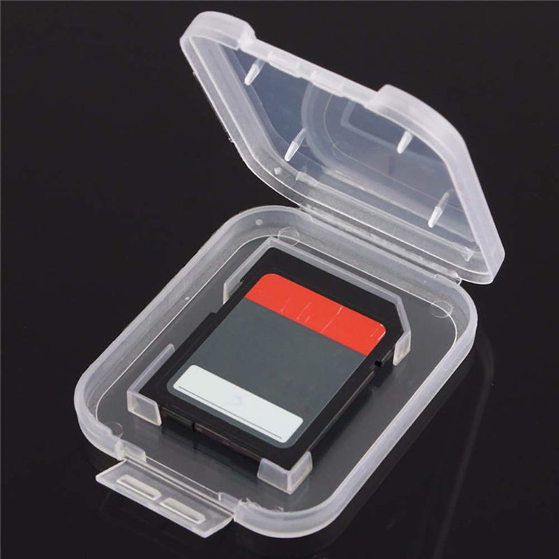 NUOMI 15Pcs SD/SDHC Memory Card Case Holder, Standard SD Plastic Storage Boxes, Clear Compact