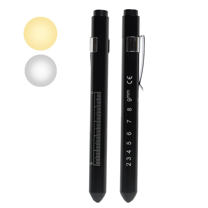 EuAcesry Pupil Light Medicine, Diagnostic Light, Reusable LED Pen Lamp with Pocket Clip, Nurse Emergency Service Accessories, LED Pen Lamp for Nurses Students Doctors Pack of 2