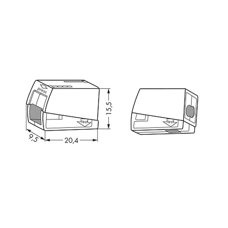 [AUSTRALIA] - WAGO 224-112 Pluggable Terminal Block, 1 Ways, 300 V, 20 A, 18 AWG, 16 AWG (25 pieces) 25 