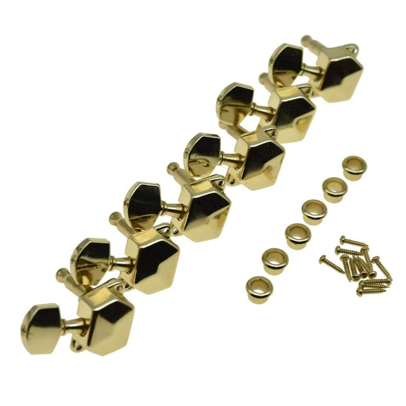 [AUSTRALIA] - KAISH 6 Inline Semi-Closed Guitar Tuning Keys Pegs Guitar Tuners Machine Heads for Electric Guitars Gold 