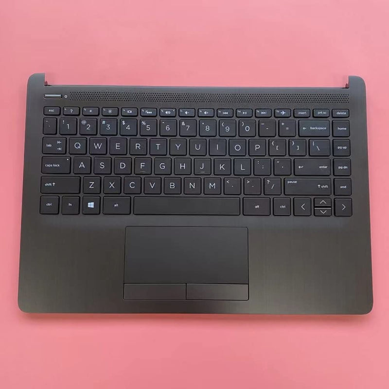 Replacement Laptop Upper Case Palmrest Backlit Keyboard Touchpad Assembly Part for HP 14-CF 14Z-DK 14S-CF 14S-DK 14-DF L24817-001 Black