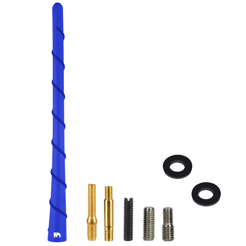 [AUSTRALIA] - ONE250 8" inch Spiral Flexible Copper Core Antenna, Compatible with Jeep Wrangler JK JKU JL JLU Rubicon Sahara Gladiator (JL) [JT] Renegade Cherokee - Designed for Optimized FM/AM Reception (Blue) 