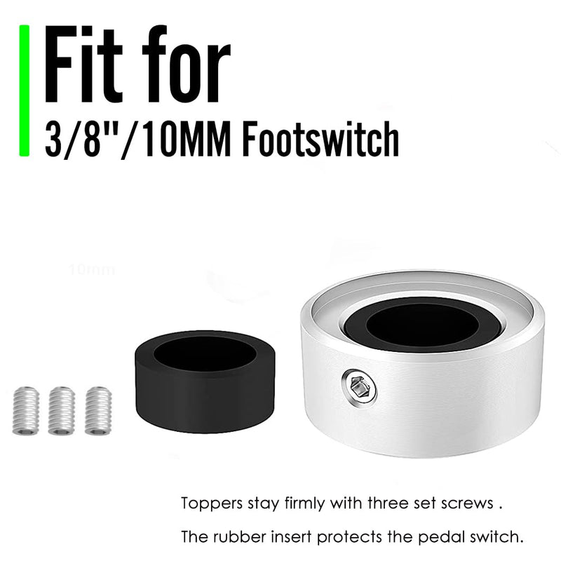 Footswitch Topper Guitar Pedal Button Caps with 3 Set Screws and Protective Fitting Increasing Accuracy,Comfort for Common Switches diameter of 3/8"| SOLUTEK BUTTONS V1 12Pcs Red Blue Gold RedBlueGold