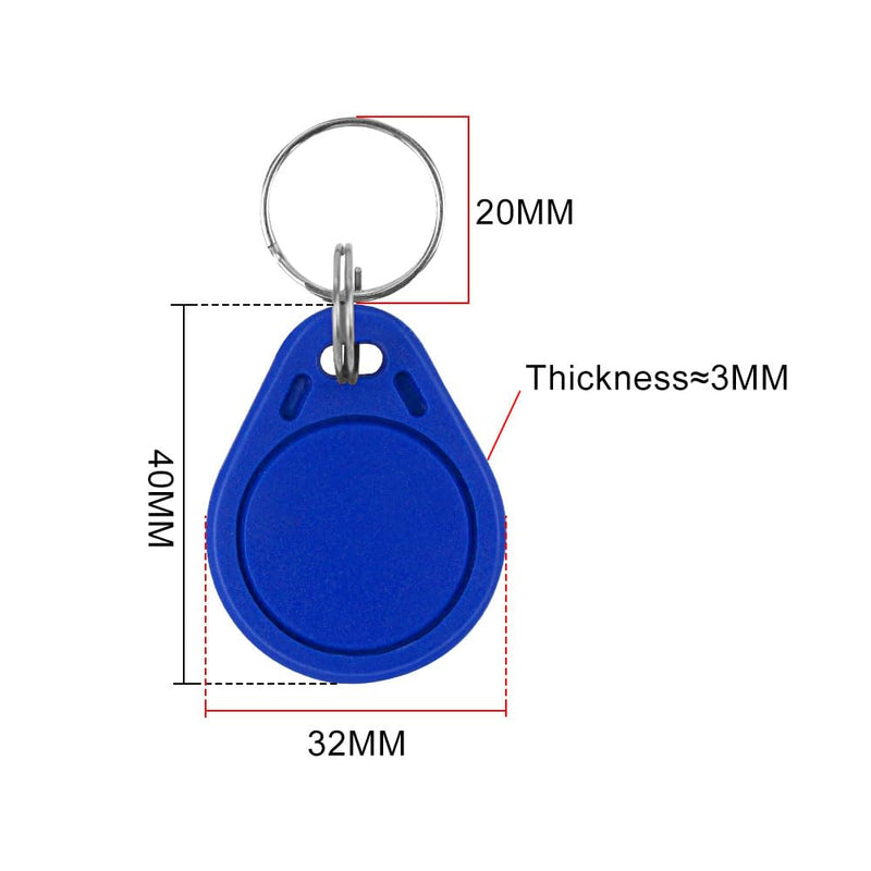 ReaIOKbii 50 x M1 Classic NFC RFID Token Waterproof ABS 13.56MH2 Blue IS014443A