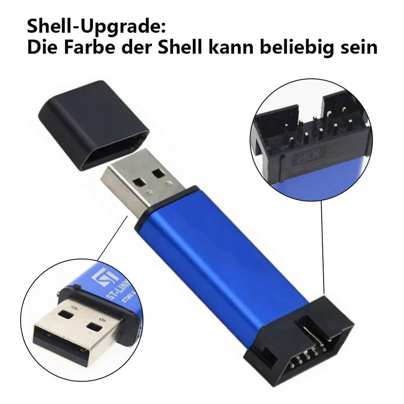 [AUSTRALIA] - 3pcs ST-Link V2 Programming Device Emulator Downloader (Random Color) with Wires for STM8 and STM32, Aluminum Housing Compatible with Arduino, Mini Debugger and Programming Emulator 