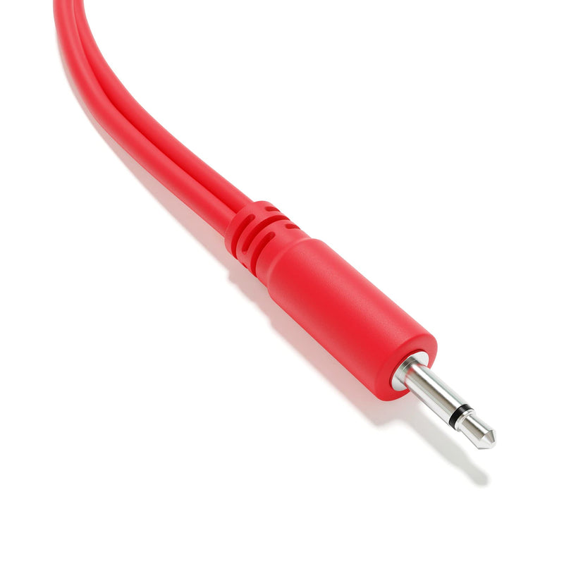 5-Pack - Mono Splitter Y Patch Cables - TS 3.5mm 1/8" Eurorack Synth Synthesizer [Red] Red
