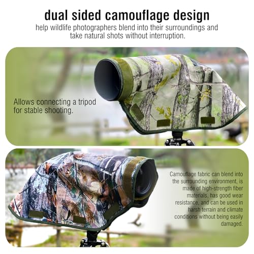 Camera Rain Cover with Openable Viewing Window & Strap Mountable Design,Waterproof Camera Raincoat Sleeve Protector (XXL) XXL