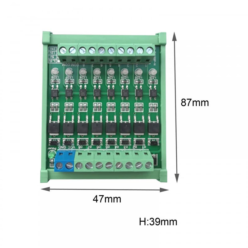 DONGKER 8-Channel PLC Amplifier Circuit Board,DC 3.3V/DC 5V Optocoupler Isolated Module PLC NPN Signal Converter