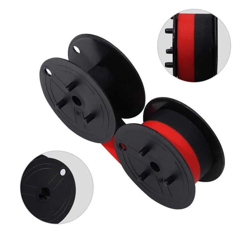[AUSTRALIA] - Replacement for Porelon 11216 Universal Twin Spool Calculator Ribbon for Nukote BR80c, Sharp EL-1197PIII, Dataproducts R3027, Casio DR-210R, Canon MP11DX MP25DV, Black and Red, 3 Pack 
