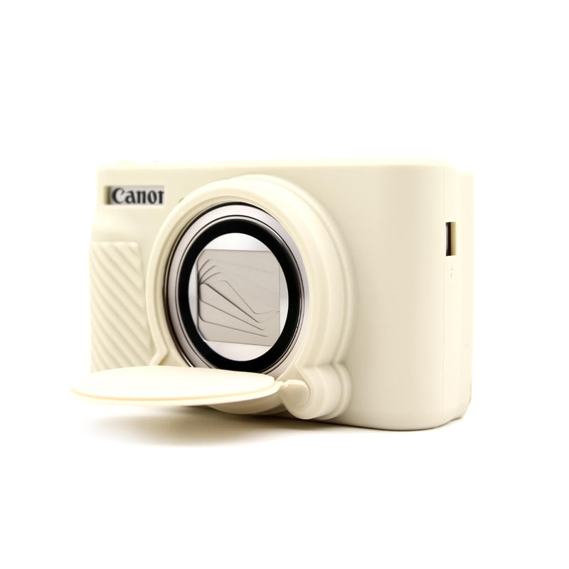 SX730 SX740 Camera Case & LCD Screen Protector Accessories Kit, Soft Silicone Case for Canon PowerShot SX740/SX730 HS Camera, Body Cover for SX740 SX730 with Lens Cap - White