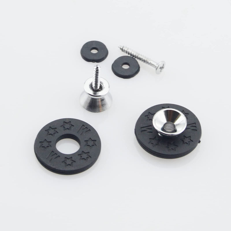 Silver Metric Thread Electric Guitar Jack plate for Fender Tele Telecaster Style Guitar,Thick Metal Guitar Neck Plate with Screws,2 PCS Guitar Strap Buttons with Strap Blocks Silver