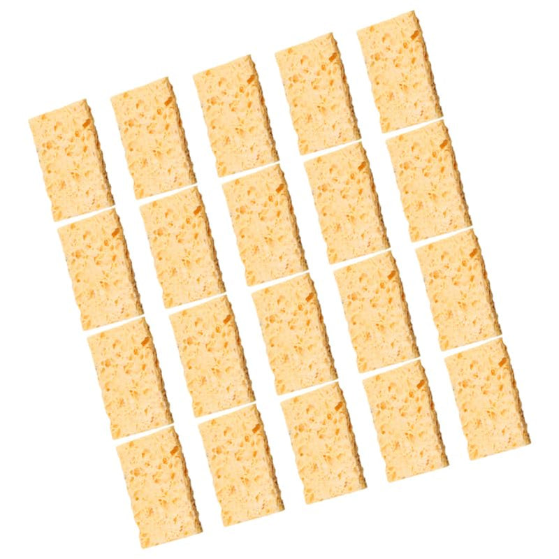 Pack of 20 Soldering Tip Cleaner Sponges, High Temperature Resistant Cleaning Sponges for Soldering Iron, 5.3 x 3.6 x 0.2 cm, Yellow, Ideal for DIY and Electronic Repairs
