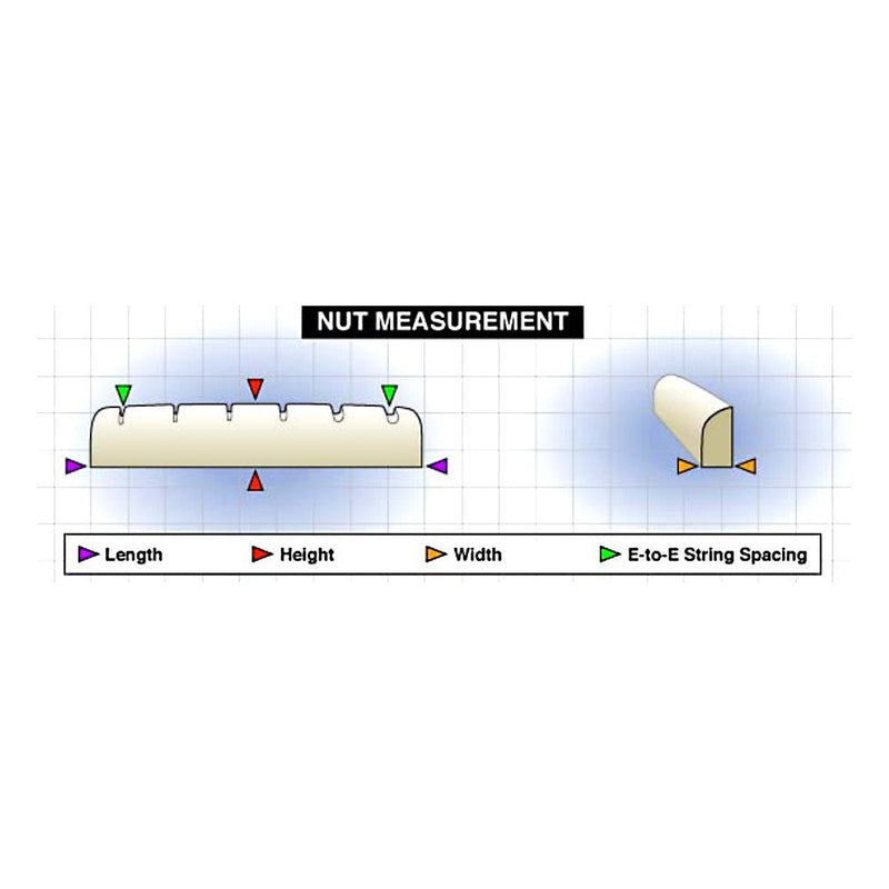 Model 1000-00 Nut Blank Curved Bottom R7.25 L44.45mm - Black TUSQ XL