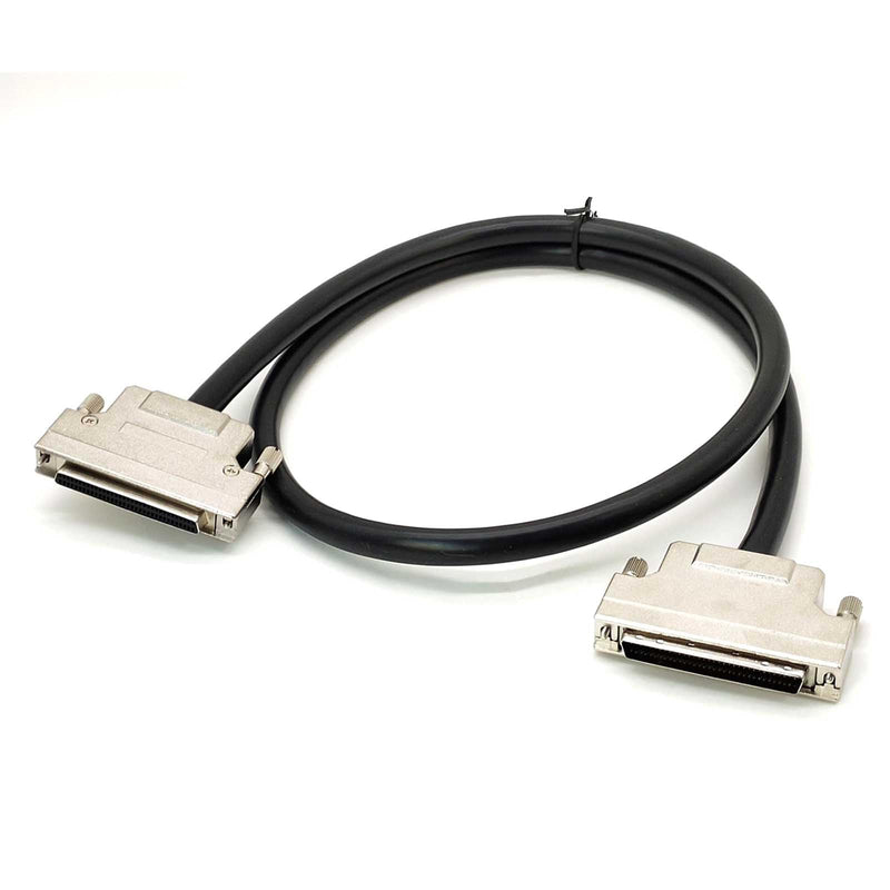 SCSI 68Pin Data Extension Cable HPDB 68Pin Male to Female Straight Double Layer Aluminum Foil Shielding Cable for Legacy Servers, Drives, and Scanners AWG28 2Meter