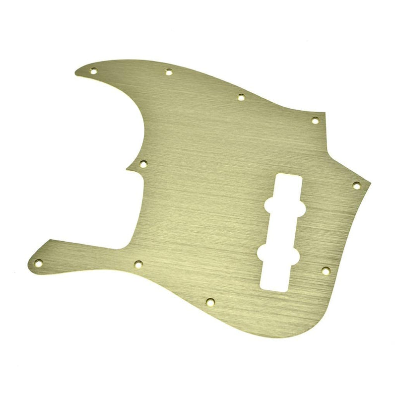 KAISH 10-Hole Metal Anodized Aluminium J Bass Style Pick Guard Modern Style Bass Pickguard for USA/Mexico Jazz J Bass Gold Gold-1