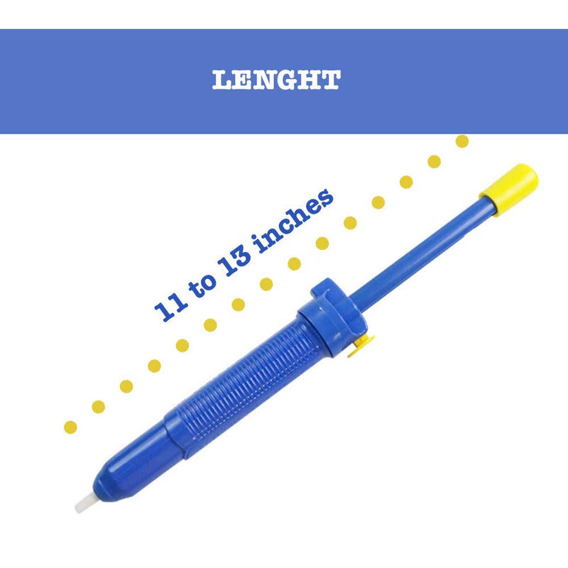 [AUSTRALIA] - Belmaks Desoldering Wick Vacuum Pump Soldering Suction Remover Kit Hand Tool for Vacuum Large Deluxe Series Blue Teflon Tip Anti-Static 33 cm Length 