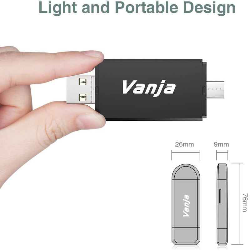 Vanja USB Type C SD Card Reader, USB 3.0 Micro SD Card Reader Adapter Used for SD-3C SD Micro SD TF SDXC SDHC MMC RS-MMC Micro SDXC Micro SDHC UHS-I