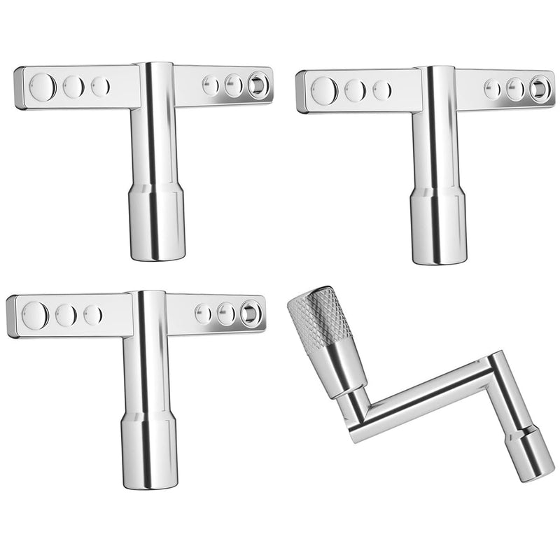 Drum Key Drummer Tuning Key with Continuous Motion Speed Standard Drum Tuner Wrench Tool Replacement Parts Accessories Metal 4 Pack