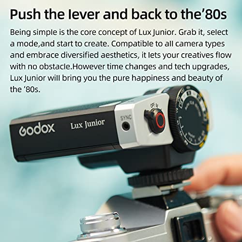 Godox Lux Junior Retro Flash Color Temperature 6000k±200k, widely Compatible with Most Brands of Cameras Such as Fuji, Canon, Nikon, Sony