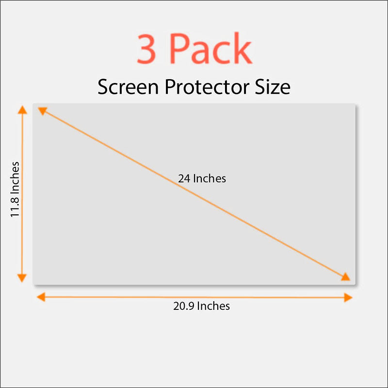 Anti-Glare and Anti Finger Print Screen Protector (3 Pack) for 24 Inches Widescreen Desktop Monitor 24" Screen Protector