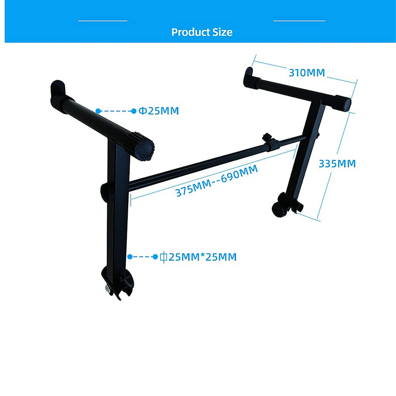 2 Tier Keyboard Stand Attachment Adjustable Electric Digital Piano Stand for 54 - 88 Key Music Keyboards Rack Holder Adjustable Width 15-27 inch Music Instrument Accessories