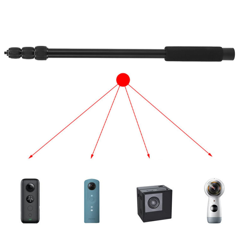 Handheld Mic Boom Pole, 4 5 Section Extendable Microphone Boom Arm with Foam Handle and 1/4in Threads, Telescopic Adjustable Mic Stand for Camera Phone Microphones(5)