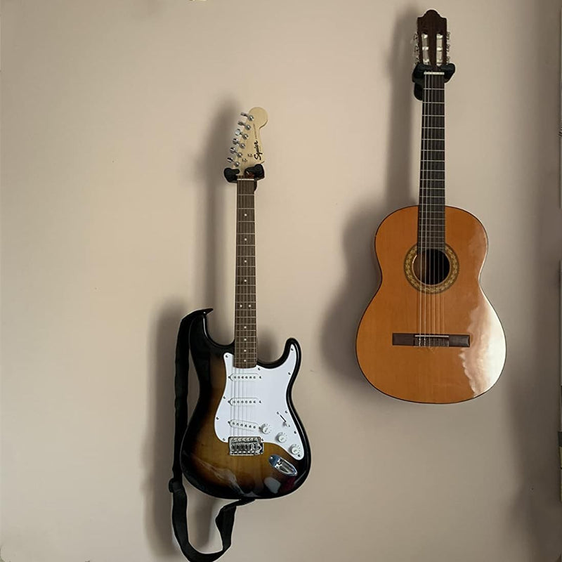 Guitar Wall Mount with Auto-Lock & Auto-Rotate Mechanism | 10KG+ Heavy Duty | Universal Mount for All Headstock/Neck Widths, Classical, Acoustic, Electric Guitars, Bass, etc(Wood Red) Wood Red