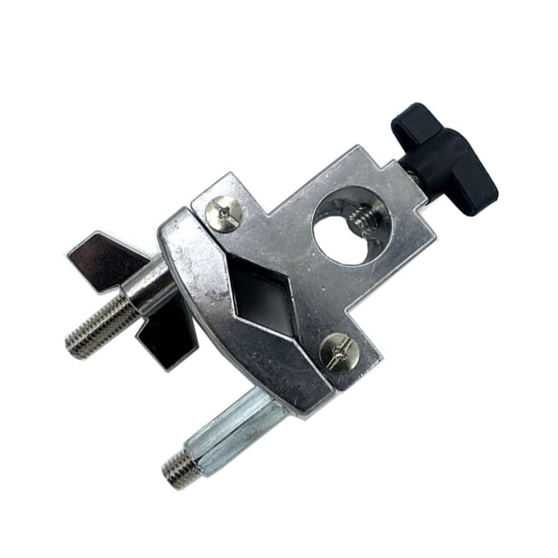 Double Bass Drum Hoop Attachment Clamp for Hi Hat Drum Cowbell Cymbal Mount, Tom Drum Hoop Clamp with 3/8" Z Shape Percussion Mount Rod Clip for Jam Block Tambourine