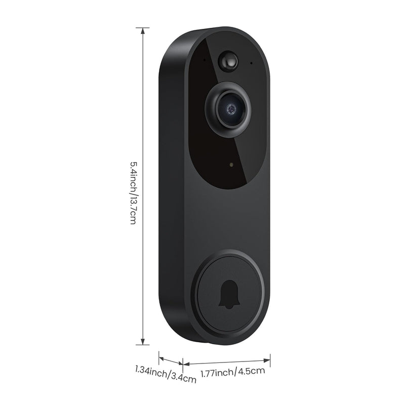 [AUSTRALIA] - Smart Video Doorbell Camera Wireless, AI Human Detection and Instant Alerts, Night Vision, 2-Way Audio, Battery Powered, Cloud Storage, 2.4G WiFi, Live View, Indoor Outdoor Surveillance 