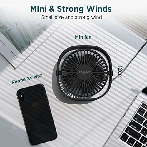 EasyAcc USB Desk Fan and Travel Fan, 2Pack | Rechargeable, Powerful