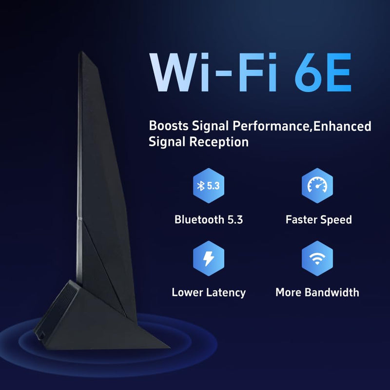 SAMXI SMA WiFi 2T2R Dual Band Wi-Fi Moving Antenna 2.4G/5G Wi-Fi 6e for ASUS Rog Strix Z270 Z370 X370 Z390 Z490 X570 Z170 X299 /Gaming B550-PLUS B650-PLUS B760-PLUS PC Desktop Computer