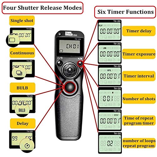 Pixel TW283-DC0 Intervalometer Remote Shutter Release Compatible with Nikon TW-DC0 Nikon