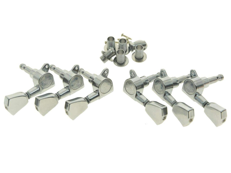 Wilkinson 3L3R Chrome E-Z Post Guitar Tuners EZ Post Guitar Tuning Keys Pegs Machine Heads with Tulip Button for Les Paul or Acoustic Guitar