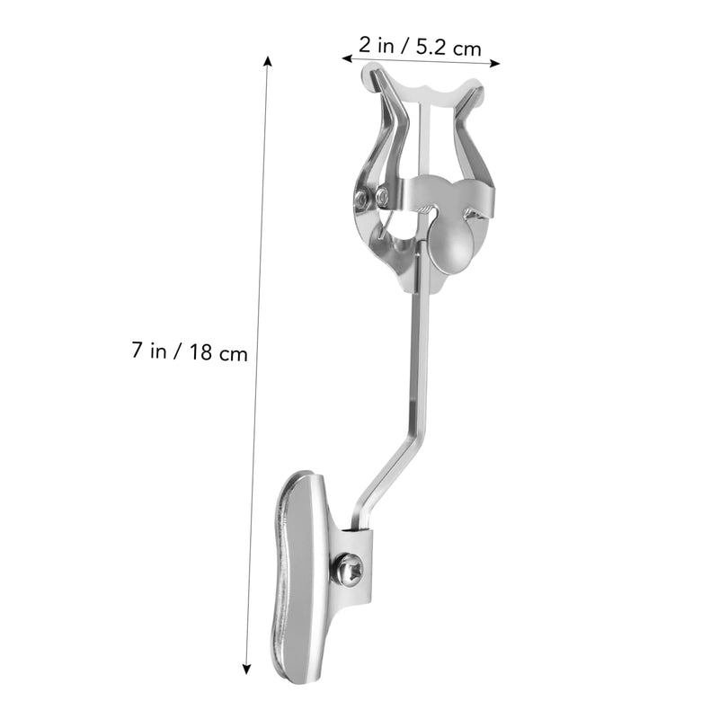 BESPORTBLE Trumpet Trombone Lyre Music Clip Holder Silver Clamp Sheet Music Stand for Marching Musicians Compact Design Lightweight Durable Accessory for Trumpet