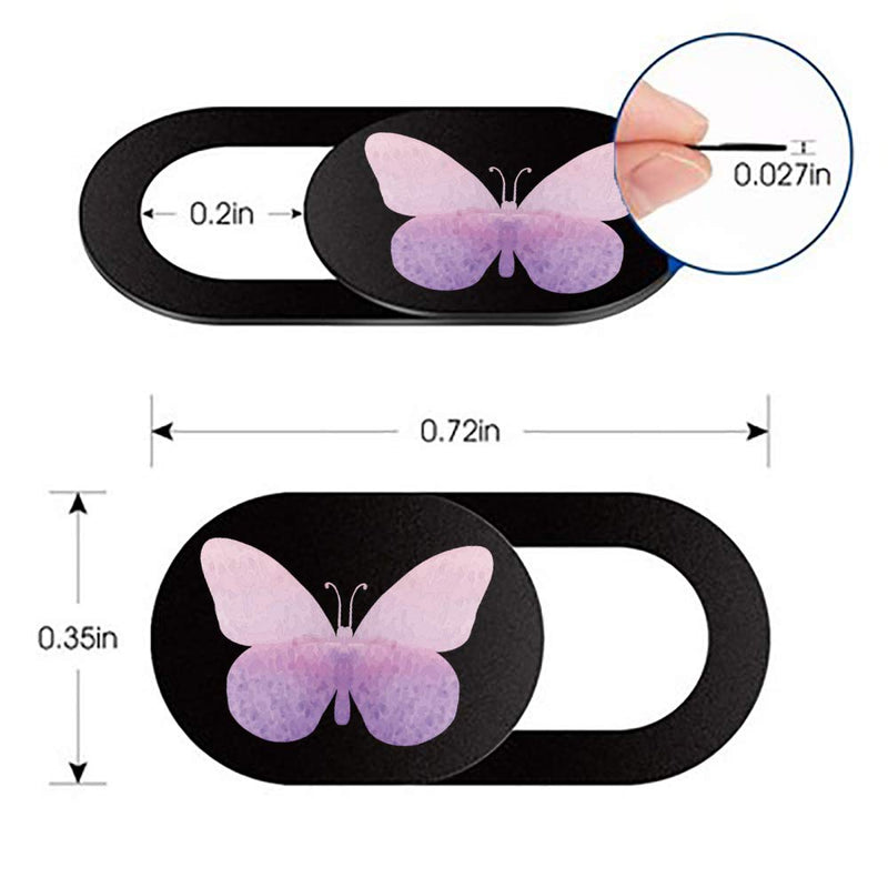 Laptop Camera Cover Slide 3 Pack Ultra Thin Slide Laptop Camera Cover for Echo Show, Smartphone, Computer, Tablet, Chromebook, PC - Butterfly