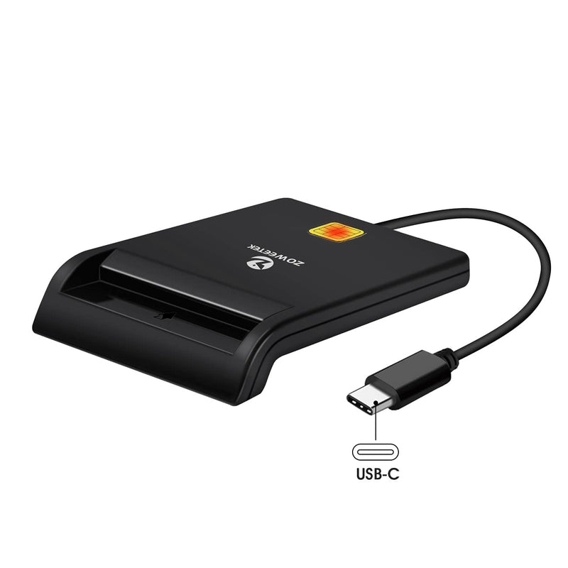 ZOWEETEK Type C CAC Reader, Smart CAC Card Reader USB C for DOD Military Common Access CAC, Compatible with Windows, Mac OS