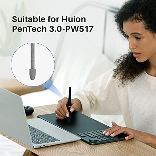 HUION PW517 Pen Tech 3.0 Battery-Free Stylus Bundle with 10 Felt Nibs PN05F for Kamvas Pro 16 (2.5K) & Kamvas 13
