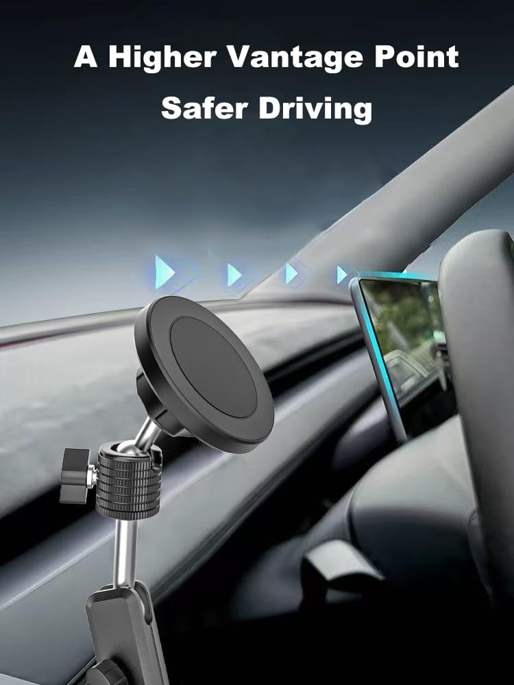 Magnetic Door Phone Holder for Tesla Model Y/3/Juniper/Highland 2021-2026, 【OEM-Style & Strong Magnet】 All-Metal Tesla Mount for iPhone 17/16/15/14/13/12, Tesla Accessories You Need in 2026