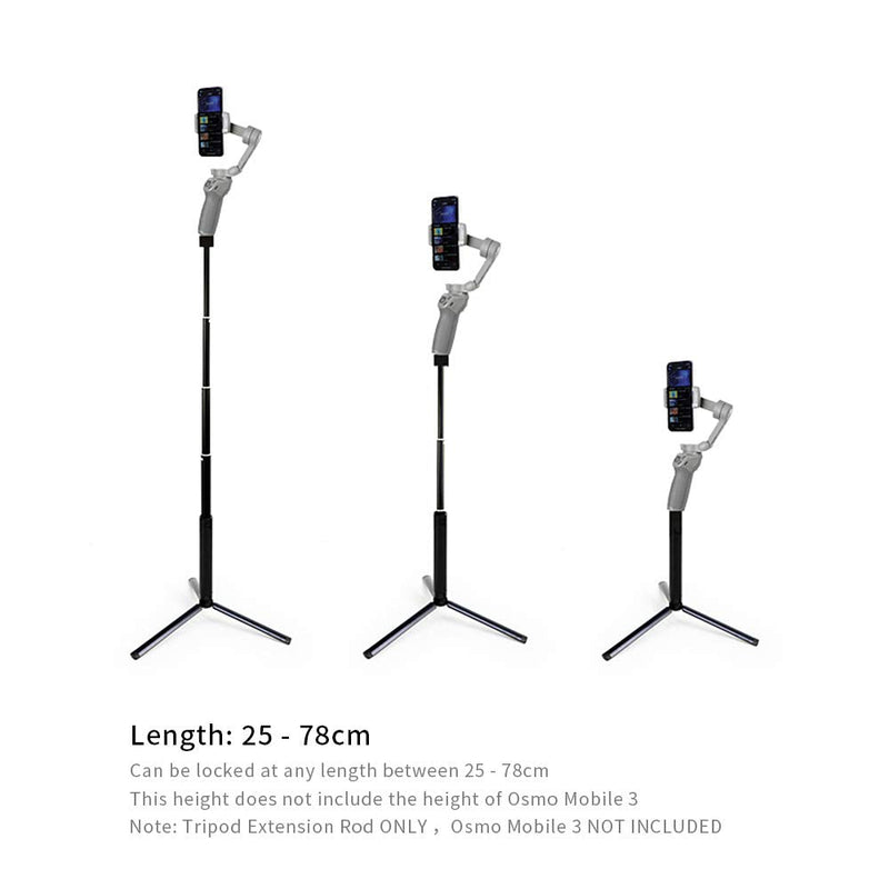 Selfie Stick Tripod Extension Rod for DJI OM 5 4 / Osmo Mobile 6 3 2 / Zhiyun, Aluminum Alloy Extension Rod + Aluminum Alloy Tripod. (DJI Osmo Mobile and Mobile Phone NOT Included) for DJI OM 5/ 4 / Osmo Mobile / Zhiyun