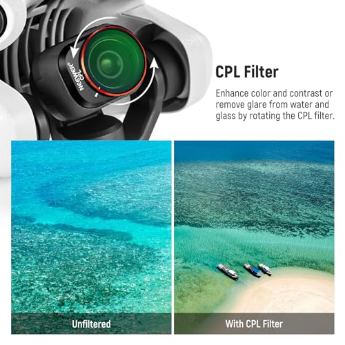 NEEWER Snap On ND&CPL Filter Set Compatible with DJI Mini 4 Pro, 6 Pack CPL Filter and Neutral Density Filters ND8 ND16 ND32 ND64 ND128 with Ultra Slim Frame Double Sided Coated HD Glass Mini 4Pro 6 Pack ND&CPL Filter