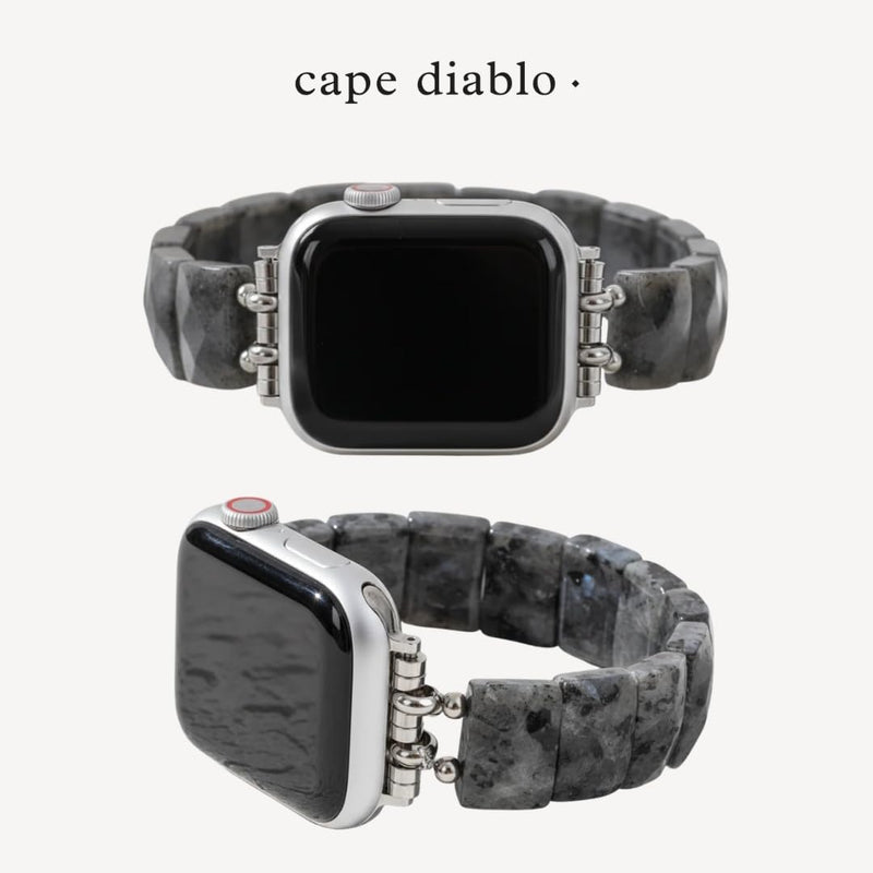 Cape Diablo Handmade Gemstone Watch Band for Women Compatible with Apple Watch 38mm 40mm 41mm 42mm 44mm 45mm, Boho Stretchable Strap Fits for iWatch Series 11/10/9/8/7/6/5/4/3/2/1 SE 3/2/1 Small - Fits 5.75-6.25 inch wrists Midnight Balance