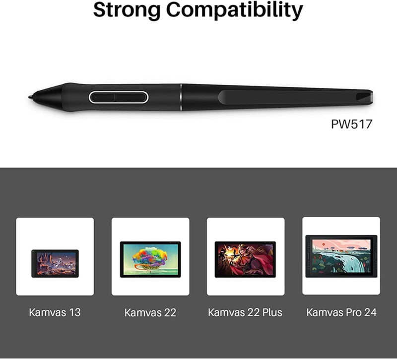 Stylus Digital Pen with 10 Nibs for Huion Kamvas 13, 22 Plus and 24 Drawing Monitors - Battery-Free, 8192 Pressure Sensitivity