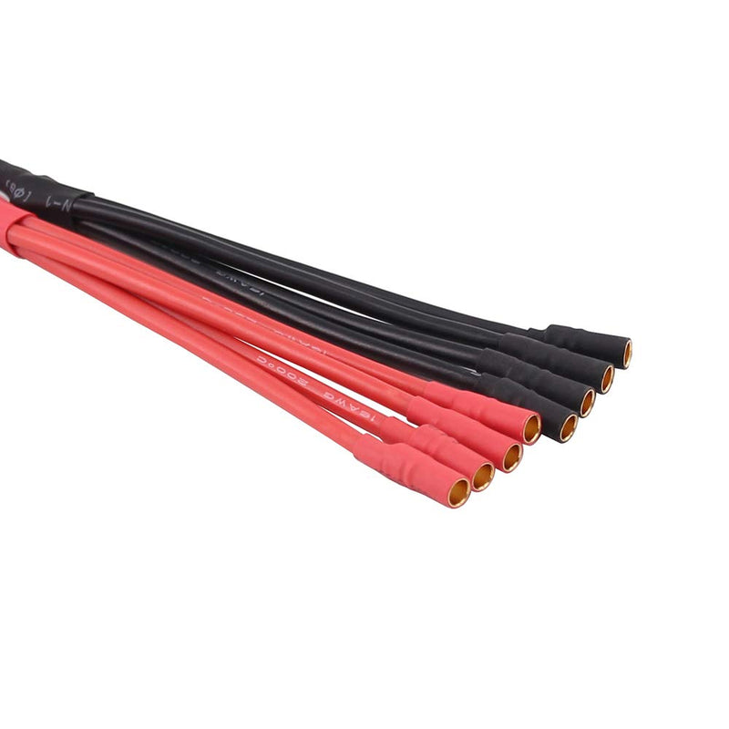 1pc XT60 Power Distribution (4pairs 3.5mm Banana Connectors) Cable in Parallel Charger Cable Extension Y Splitter(1-to-4/20cm)(C115-1)