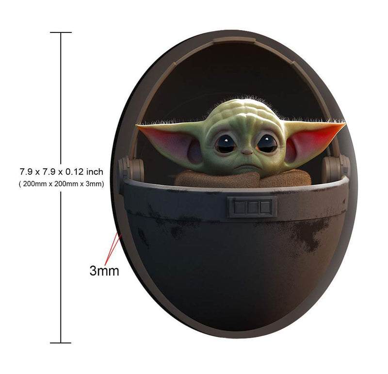 Baby Yoda Mouse Pad, Non-Slip Rubber Gaming Mouse Pad, Office Round Mouse Pad Baby Yoda #4