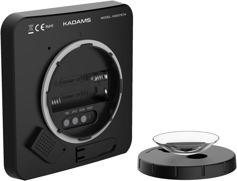 [AUSTRALIA] - KADAMS Shower Clock Waterproof Bathroom Timer – Digital Wall Clock with Countdown, Magnetic Kitchen Clock with Temperature & Humidity, Suction Cup for Kids Shower Spa Cook Bath (Black) Black 