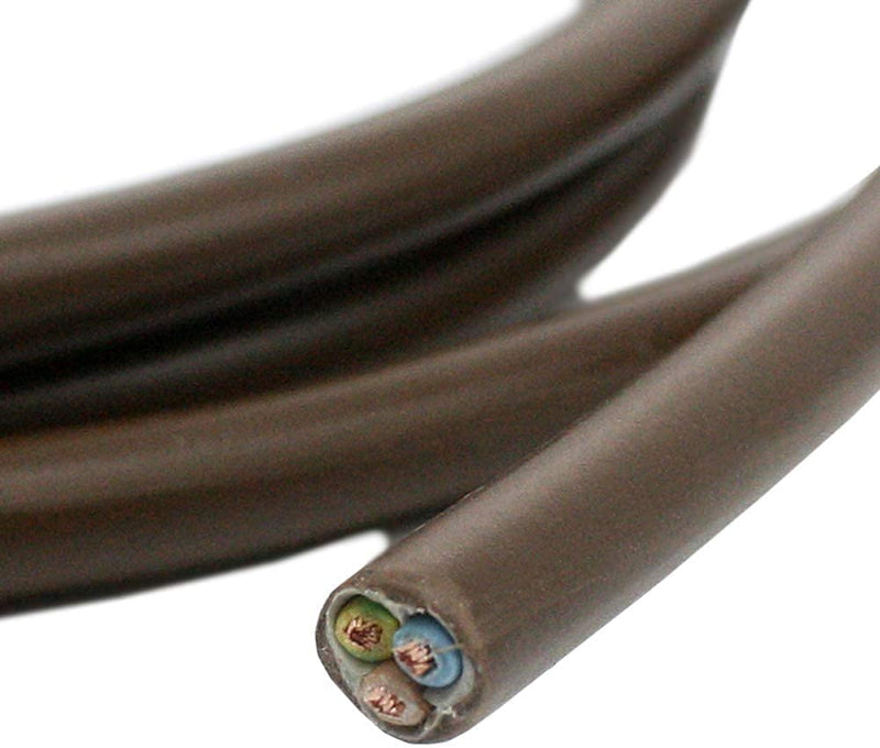 5 m Brown H03VV-F 3 x 0.75 mm² PVC Insulated Hose Cable 3G Light Cable Lamp Cable Power Cable 5 Meter