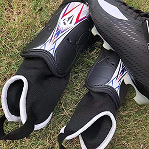 Soccer Football shin Guards with Low-Profile Flexible Super Protection,Great for Youth, Junior black/white Medium