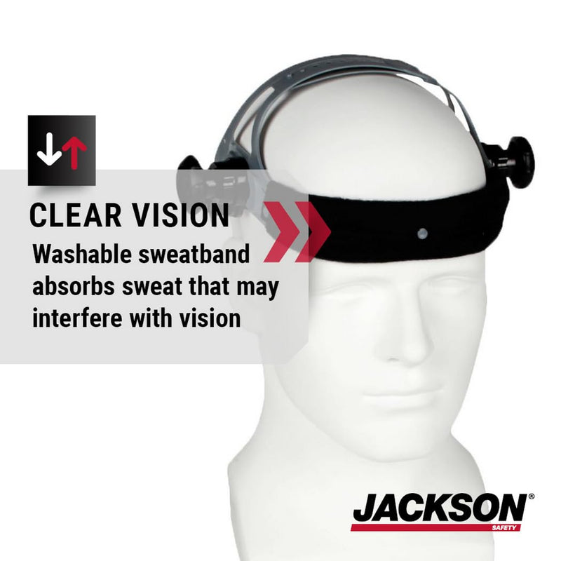 Jackson Safety 370 Speed Dial Replacement Ratcheting Headgear for Welding Helmets - Oversized Adjuster, Adjustable Sliders, Hood Locks Up/Down, Rear Swivel Headband, Washable Sweatband - Made in USA