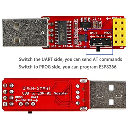 1pc ESP8266 ESP-01S 4MB Serial WiFi Wireless Transceiver Module + 1pc CH340G Programmer USB to ESP-01 Wireless Adapter Module 4.5-5.5V